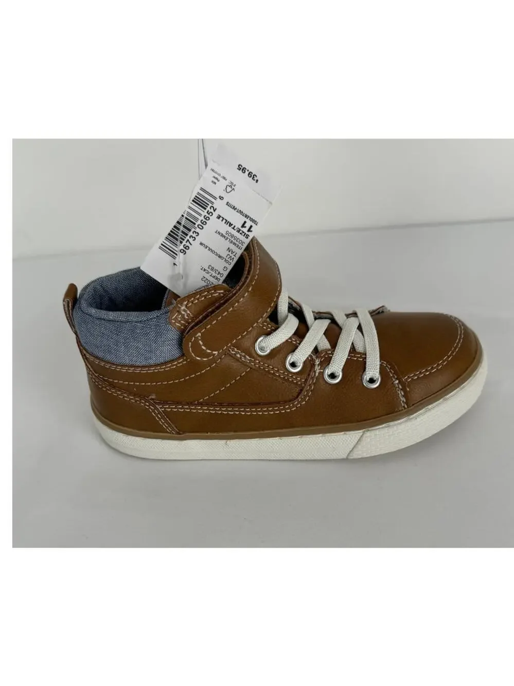 The Childrens Place Toddler Boys Lace Up Hi Top Boots Tan Size 11 New